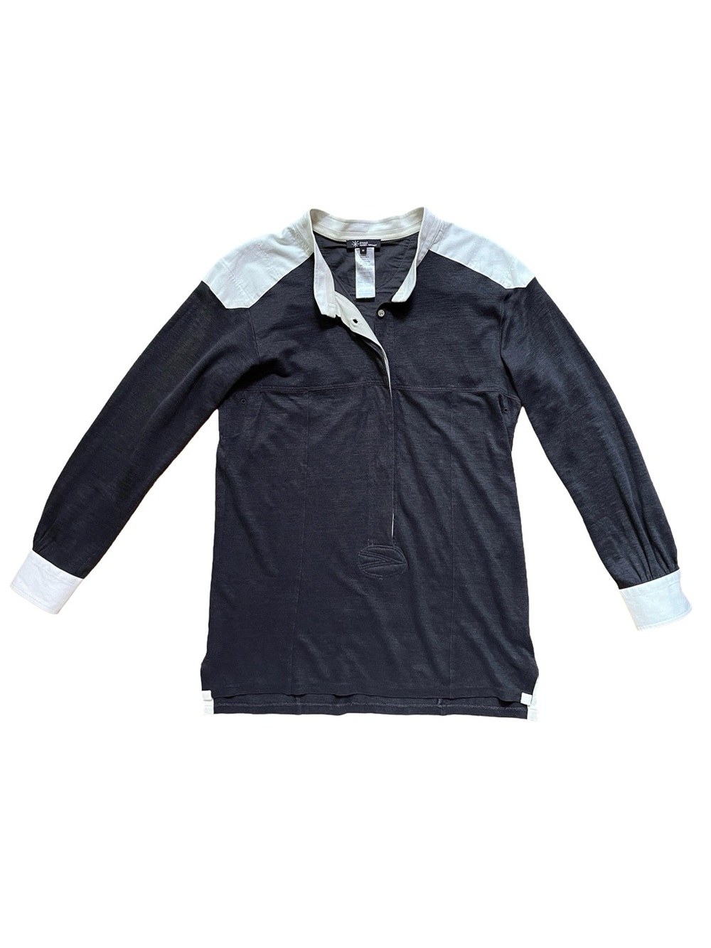 ISABEL MARANT ETOILE CHARCOAL GREY SPORTY VARSITY RUGBY SHIRT TOP MEDIUM